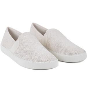 VINCE Slip On Sneakers Off-White Linen Fabric Weave Classic Size US 10 / EU 40